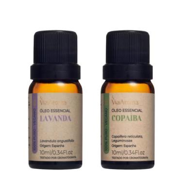 Imagem de Kit 2 Óleo Essencial Puro Lavanda e Copaíba Via Aroma