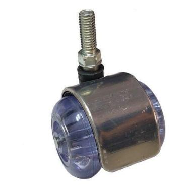 Imagem de (3pçs) Rodizio Roda Dupla Gel Rosca Parafuso 3/8 Capa Inox - ABCMAIOR