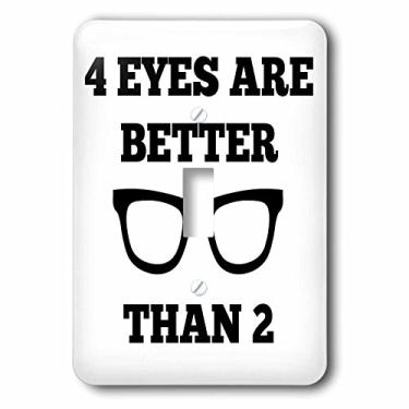 Imagem de 3dRose lsp_213267_1 4 olhos são melhores do que 2 imagens de óculos em fundo branco interruptor de botão único, multicolorido