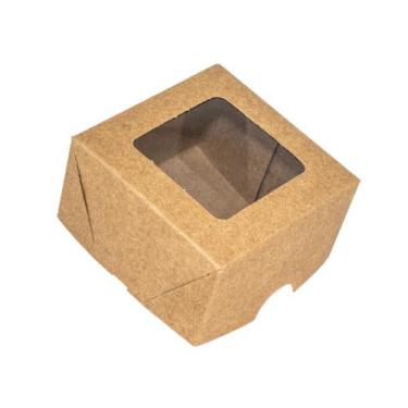 Imagem de Caixa Para Doces Trufas Bombom  7x7x4 Kraft Visor 40 Un - Salvo Embala