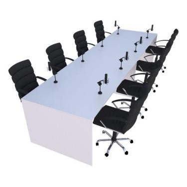 Imagem de Mesa para Podcast 100x277cm Off White Linha Premium 1.1 - Marcenaria O