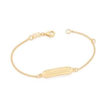 Imagem de Pulseira Rommanel Infantil  Placa Abençoada Fol Ouro 551499
