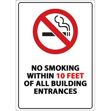 Imagem de Zing Green Products 2876 Placa de plástico reciclado "Não fumar dentro de 3 pés", 35,5 cm de comprimento, 25,4 cm de largura