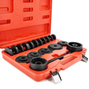 Imagem de MT MORTECDTA Kit de prensa de rolamento de roda de 23 peças para remoção e instalação de rolamentos de tração dianteira, conjunto de ferramentas extrator de rolamento de roda com parafusos deslizantes