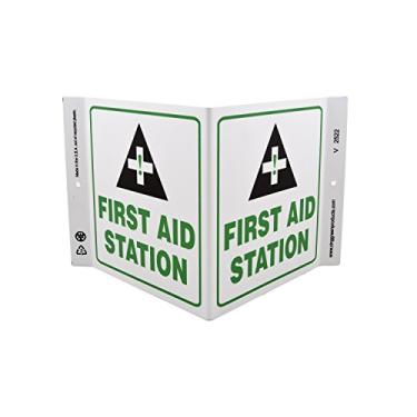 Imagem de ZING Placa 2522 Eco Safety V, estação de primeiros socorros, 7Hx12Wx5D, plástico reciclado