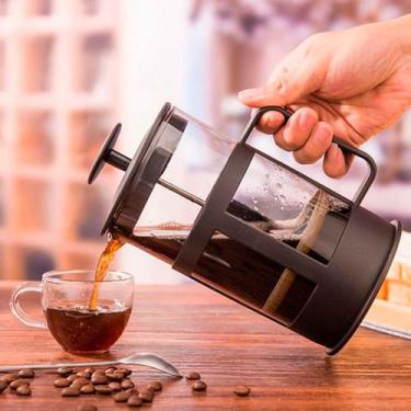 Imagem de Prensa Francesa Para Café Manual 350ml Vidro Grão Filtro