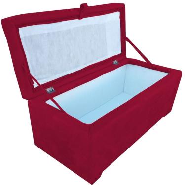 Imagem de Bau puff 80 organizador porta treco brinquedos sapatos infantil multiuso Vermelho