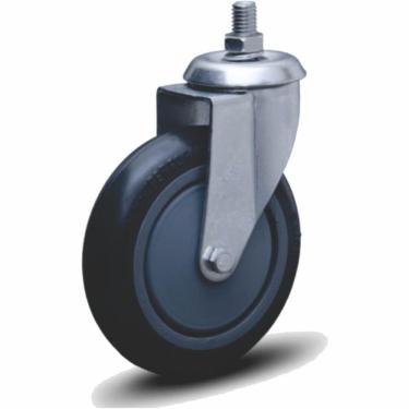 Imagem de Rodízio Colson Giratório 5P com Espiga e Roda de Borracha Capacidade 100Kg