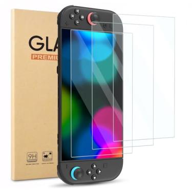 Imagem de Qoosea for Nintendo Switch 2 Screen Protector [7.9'']: 2025 & Switch OLED 3Pack Tempered Glass Auto-Alignment OneTouch Bubble-Free Anti-Scratch Ultra-Clear Touch Sensitive 30-Second Installation