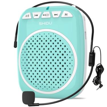 Imagem de SHIDU Amplificador De Voz, Alto-Falante Portátil Com Microfone, Pequeno Sistema Som Megafone Suporte Para Bluetooth, Cartão Tf E U-Disk, Reproduz Música Professores, Guias Turísticos, Treinadores Tr
