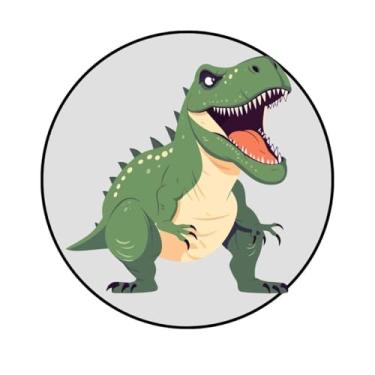Imagem de Adesivo Decorativo Infantil Dinossauro, Circular, 7,5 cm, Modelos Variados (DN-319, BOPP, 7,5-CM)