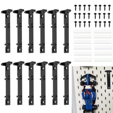 Imagem de meeeyya 12PCS Wall Mount Compatible with Speed Champions Sets, Wall Bracket for Speed of Champions,Vertical Wall Mount for Brick Cars
