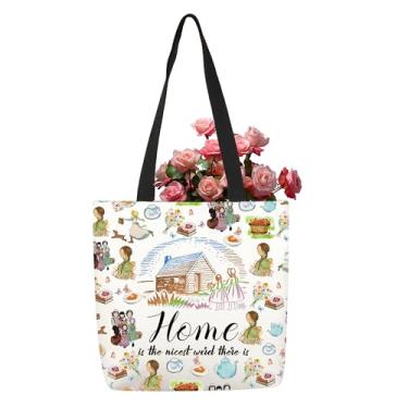 Imagem de TOBGBE LHOTP Book Series Gifts Home Is The Nicest Word There Is Tote Bag Lauria TV Show Merch 70s Farmhouse Shoulder for Fans (LHOTP Quote M TE)