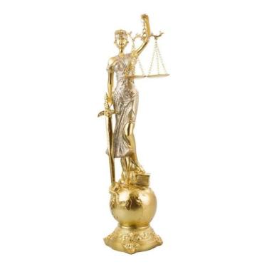Imagem de Dama Da Justiça Enfeite Decorativo Dourado Em Resina 40 Cm - Tasco