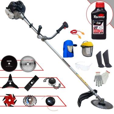 Imagem de Cortador de Grama Anmax CG430-B 43cc 1,7HP 12.000rpm Roçadeira Multifuncional Completa Com Carretel de Nylon + 7 Opções de Corte + EPI + ÓLEO TOYAMA