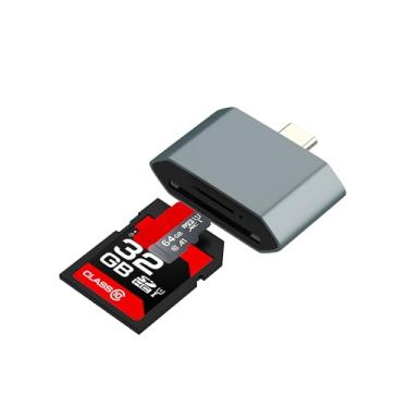 Imagem de Adaptador de leitor de cartão USB C para SD (2 em 1) para Apple iPhone 16 15 Pro Max tipo C, câmera digital micro SD TF, transferência de memória, flash drive, armazenamento externo para iPad, MacBook