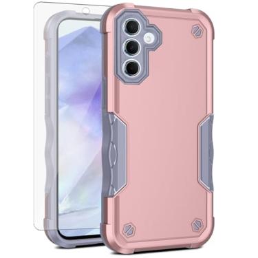 Imagem de Asuwish Capa de celular para Samsung Galaxy A55 5G com protetor de tela de vidro temperado, híbrida, fina, resistente, à prova de choque, rígida, protetora, resistente, acessórios móveis A 55 55A