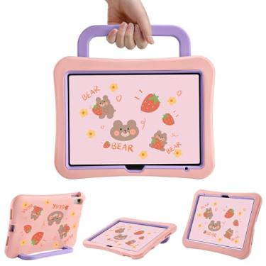 Imagem de Capa infantil para iPad (A16) 11ª geração 28 polegadas 2025, iPad 10ª geração 10,9 polegadas 2022, capa durável à prova de choque leve, capa adequada para crianças para iPad 10/11th (Urso rosa)