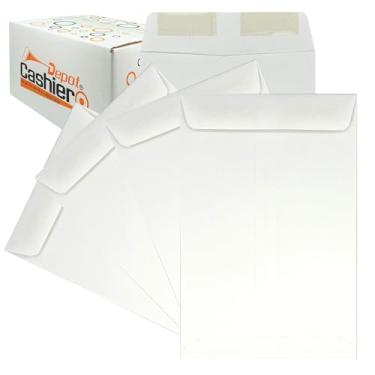 Imagem de Envelopes de catálogo 500 Cashier Depot 6 x 9 (extremidade aberta), papel branco resistente de 11 kg, aba de goma, 500/caixa