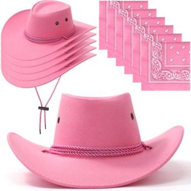 Imagem de Chapéu de caubói e bandana Zhanmai Western Party Traje rosa