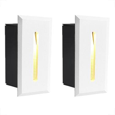 Imagem de Kit 2 Balizador De Parede Com Led Risk Embutido 3000K Bet48