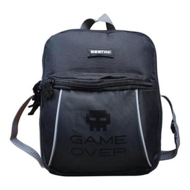 Imagem de Lancheira Juvenil Térmica Sestini 065973-00 Game Over, Preto