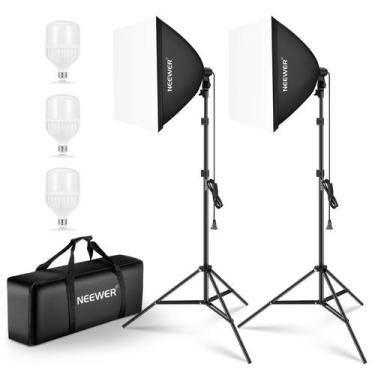 Imagem de Kit de iluminação Softbox NEEWER 700W equivalente com 3 lâmpadas LED