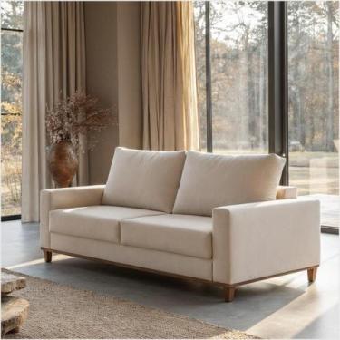 Imagem de Sofá 3 Lugares em Linho com Molas Sala de Estar 180cm Vênus - ViaNossa