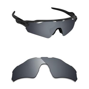 Imagem de Alphax Lentes de reposição polarizadas espelhadas cromadas pretas para óculos de sol Oakley Radar EV S Path OO9510