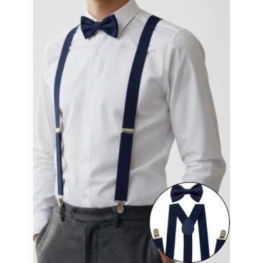 Imagem de Kit Suspensório e Gravata Borboleta Adulto Cores Variadas Social e Eve