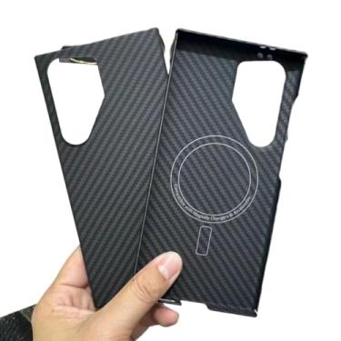 Imagem de Waillynice Capa de fibra de carbono original para Samsung Galaxy S24 Ultra anti-queda de fibra de aramida design S24ultra capa (preta (Mag) grande, para S24 Ultra)