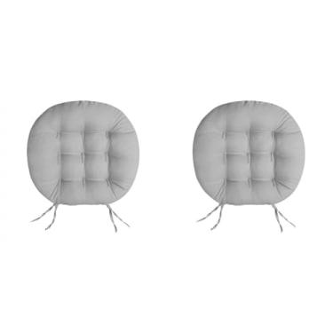 Imagem de 2 Futon Redonda 9 Furos Assento De Cadeira 40x40 cm(CINZA)