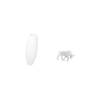 Imagem de Fenteer Abajur de Chão Simples com Proteção para Lâmpada de Papel, Acessório Moderno para Quarto, Hotel, Estátua de Touro, Ornamento, Linda Escultura Colecion