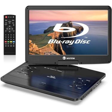 Imagem de WONNIE Leitor de Dvd Blu Ray Portátil de 16,9 "Com Tela Giratória Hd de 14,1" 1080P, Bateria Recarregável de 4 Horas, Suporta Saída Hdmi, Áudio Surround, Última Memória, Cartão Usb/Sd, Entrada Av