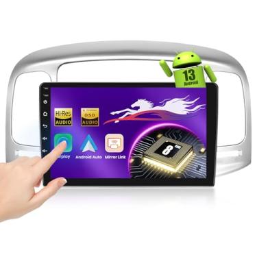 Imagem de Upriding Rádio Android 15 【Qualcomm 8 Core 4 + 64G】 para rádio Hyundai Accent 2006-2011, tela sensível ao toque de 23 cm, estéreo veicular com carplay sem fio, Android Auto, GPS/6G WiFi/DSP/Bluetooth