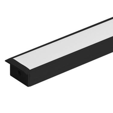 Imagem de Perfil De Embutir Para Fita Led Nordecor 27mm Preto - 3 Metros