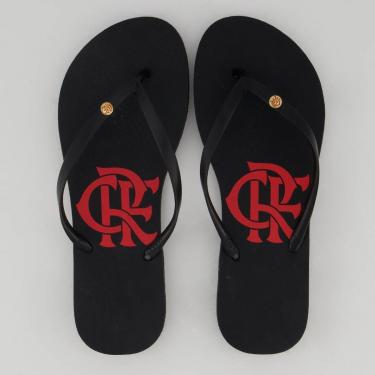 Imagem de Chinelo Flamengo Basic Escudo Feminino Preto e Vermelho-Feminino