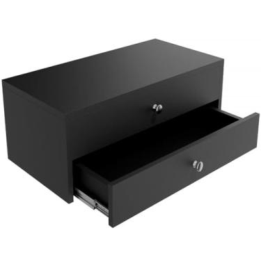 Imagem de Compartimento Organizador com Gavetas，Penteadeira Aparador Gaveteiro Suspenso com 2 Gavetas 60cm em MDF Reforçado 15mm(Preto)
