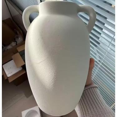Imagem de Vaso de cerâmica branca - vaso decorativo boêmio, vasos altos de terracota e cerâmica decorativa são adequados para decorar salas de estar, cozinhas e quartos.