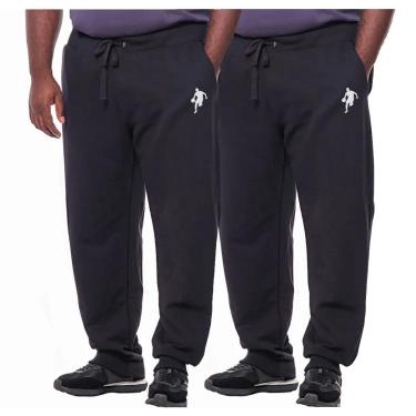 Imagem de Kit 2 Calças Moletom Plus Size Jogger Dibre Basquete P Ao G5-Masculino