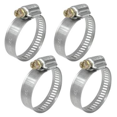 Imagem de Abraçadeira Aço Carbono Rosca Sem Fim 32X44 - 14MM - 4 UND Borrachas L