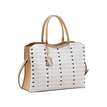 Imagem de Bolsa Feminina Chenson Cristal Monograma Coração - Alça de Mão - Bege 3485395