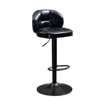 Imagem de KHUTRW3D Balcão de cozinha moderno banco de bar de ferro encosto simples banco alto banco de bar cadeira giratória cadeiras de bar (preto)