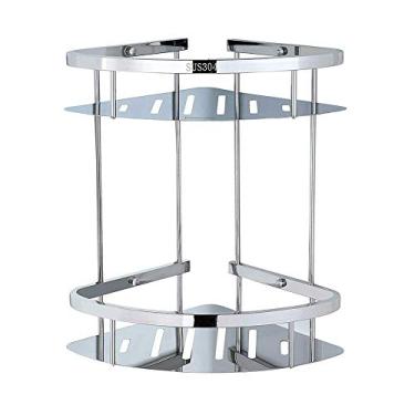 Imagem de Prateleira de canto para banheiro, prateleira, cesta de duas camadas, organizador de aço inoxidável 304 (B)