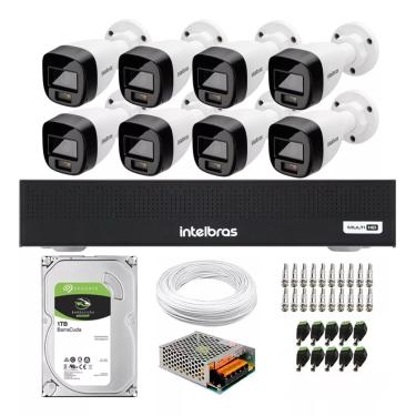 Imagem de Kit 8 Cameras Seguranca Intelbras Full Color vhd 1120b Dvr 8ch Full C/ hd 1tb