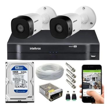 Imagem de Kit Cftv 2 Câmeras Segurança Intelbras Hdcvi 20m e Dvr Mhdx