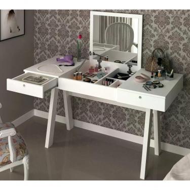 Imagem de Penteadeira Escrivaninha Com Espelho Pe2002 Branca Branca