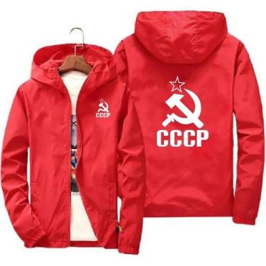 Imagem de Jaqueta Bomber Com Capuz Estampada CCCP União Soviética Masculina Esti