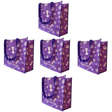 Imagem de Bolsa Ecobag Ecologica Kit 5 Uni Retornavel Mercado Compras