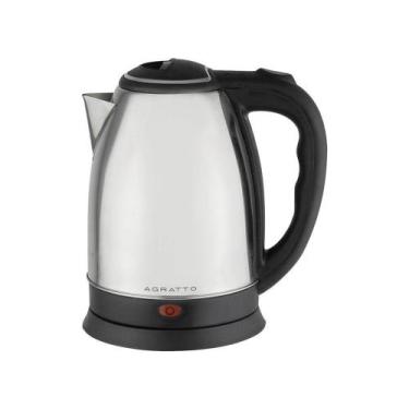 Imagem de Chaleira Elétrica Agratto 1,8L CE01 127V, Preto e Prata, 110V